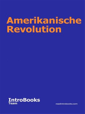 cover image of Amerikanische Revolution